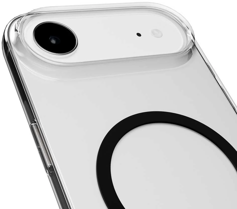 Puro „Lite Mag TPU + PC“ dėklas, suderinamas su „MagSafe“, skirtas „iPhone 17 Air“ – skaidrus su juodu žiedu