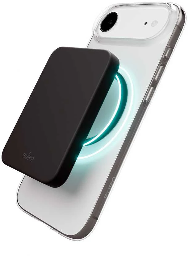 Puro „Lite Mag TPU + PC“ dėklas, suderinamas su „MagSafe“, skirtas „iPhone 17 Air“ – skaidrus su juodu žiedu