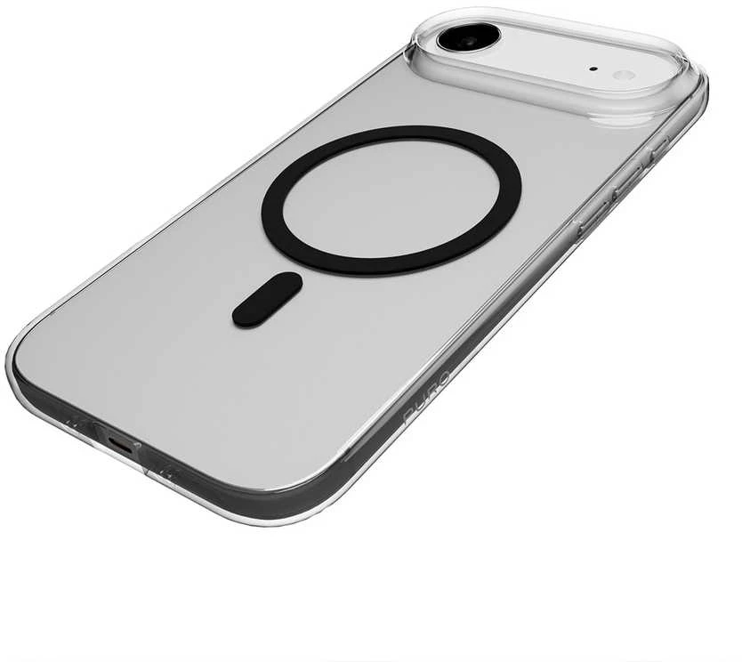 Puro „Lite Mag TPU + PC“ dėklas, suderinamas su „MagSafe“, skirtas „iPhone 17 Air“ – skaidrus su juodu žiedu