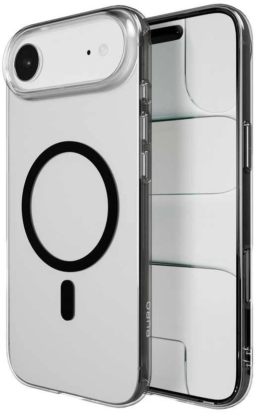 Puro „Lite Mag TPU + PC“ dėklas, suderinamas su „MagSafe“, skirtas „iPhone 17 Air“ – skaidrus su juodu žiedu