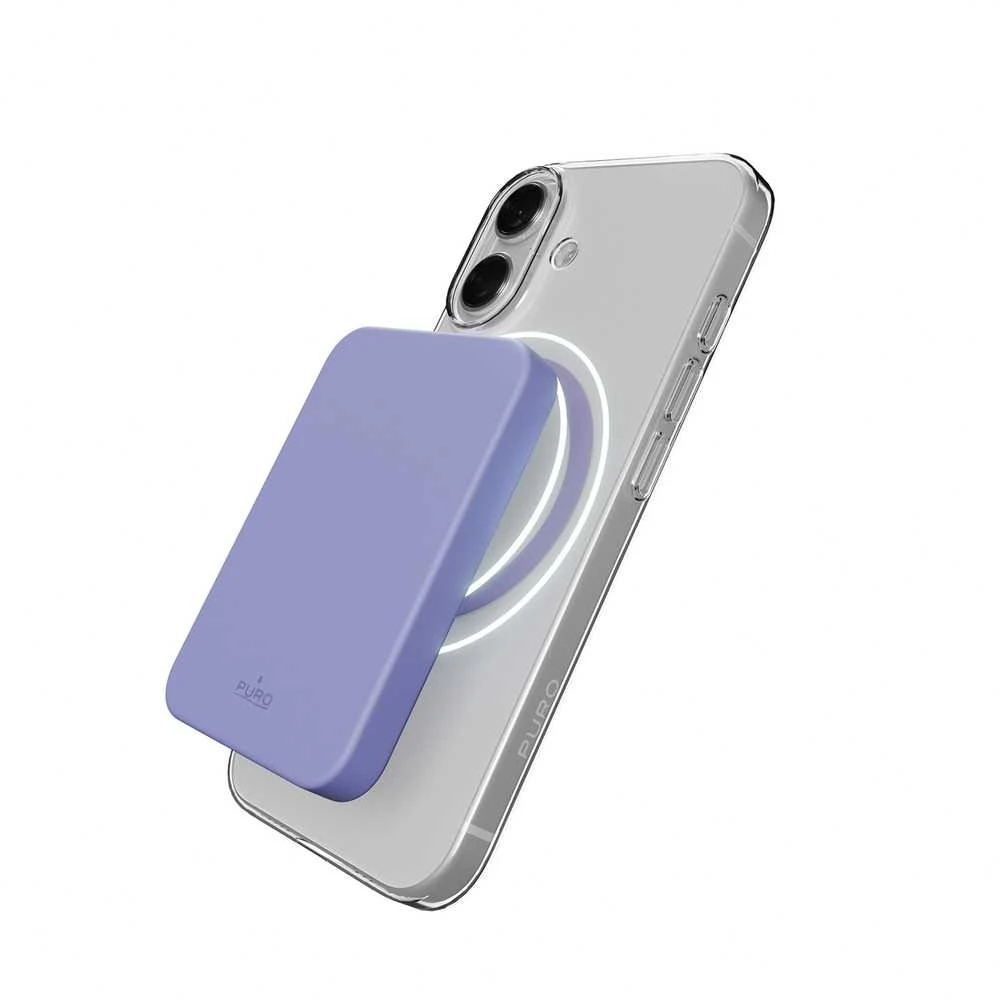 Puro Lite Mag TPU+PC dėklas, suderinamas su „MagSafe“, skirtas „iPhone 17“ – skaidrus su rausvu žiedu