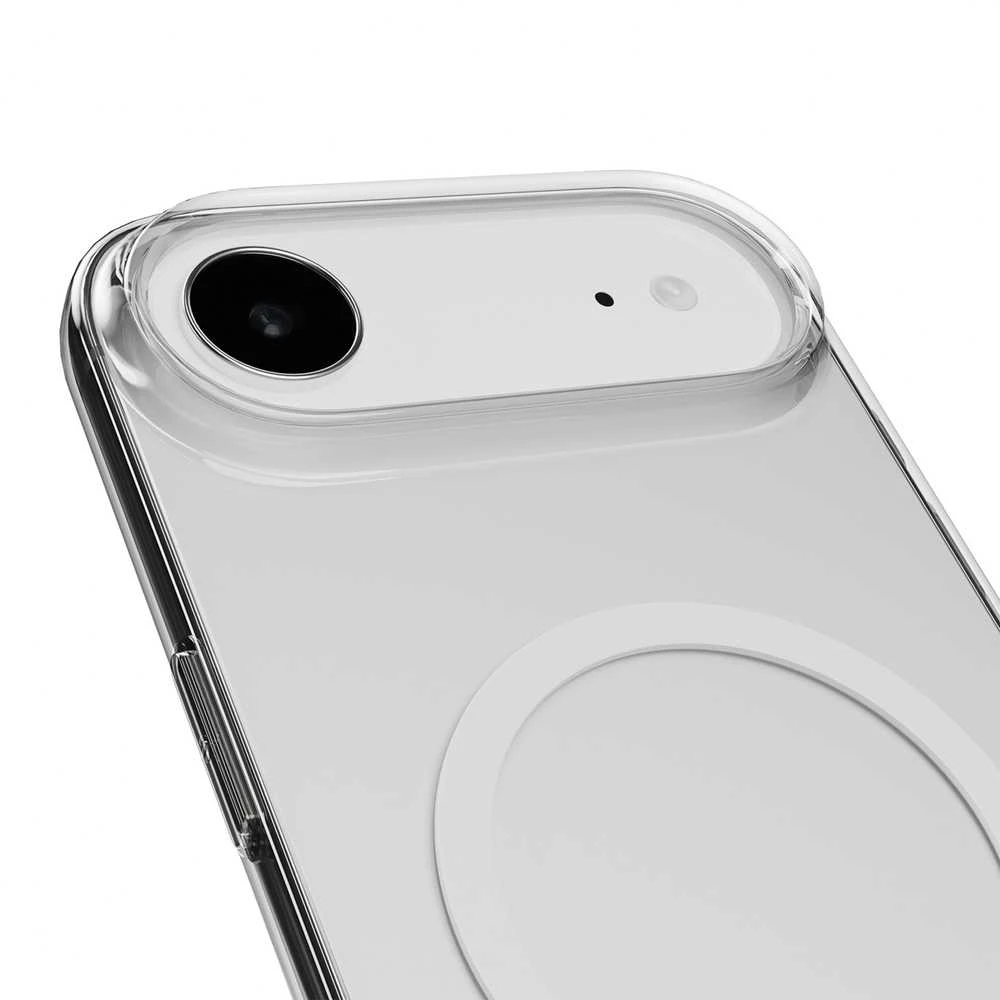 Puro Lite Mag TPU+PC dėklas suderinamas su MagSafe skirtas Apple iPhone 17 Air – skaidrus su baltos spalvos žiedu