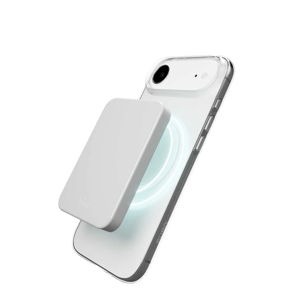 Puro Lite Mag TPU+PC dėklas suderinamas su MagSafe skirtas Apple iPhone 17 Air – skaidrus su baltos spalvos žiedu