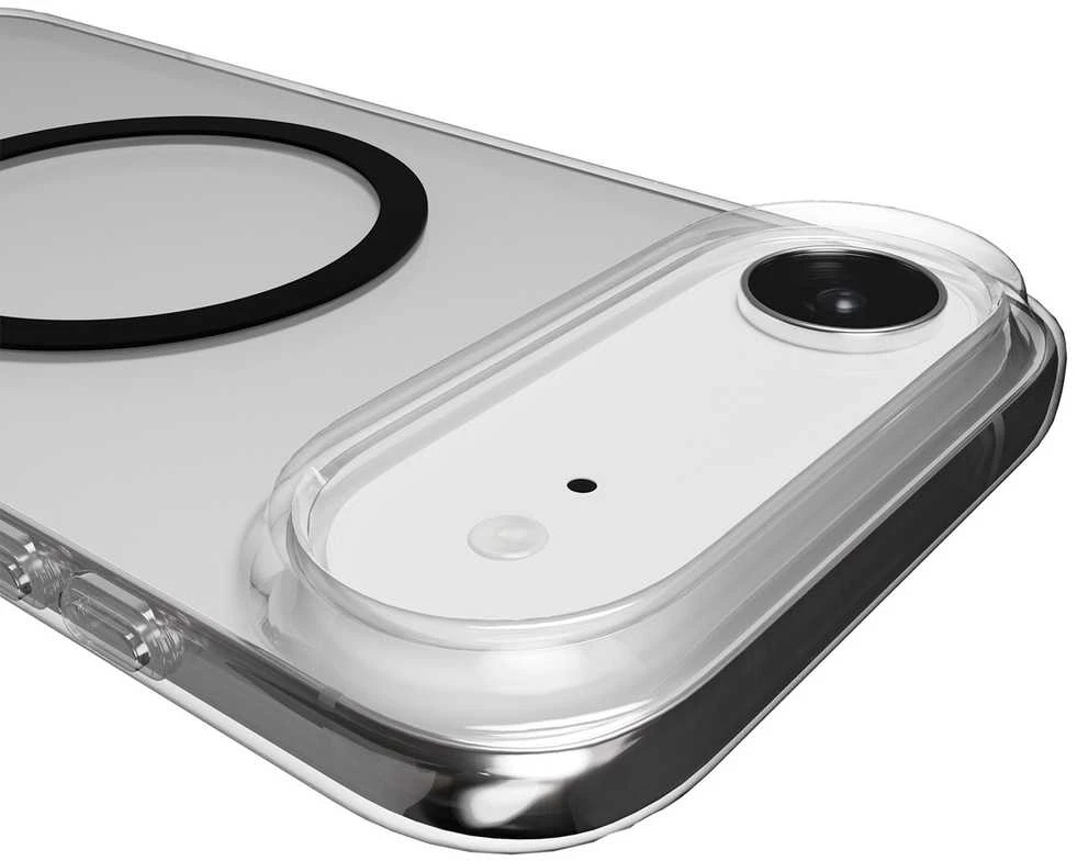 Puro „Lite Mag TPU + PC“ dėklas, suderinamas su „MagSafe“, skirtas „iPhone 17 Air“ – skaidrus su juodu žiedu