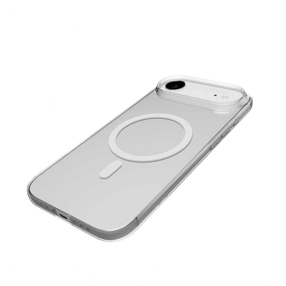 Puro Lite Mag TPU+PC dėklas suderinamas su MagSafe skirtas Apple iPhone 17 Air – skaidrus su baltos spalvos žiedu