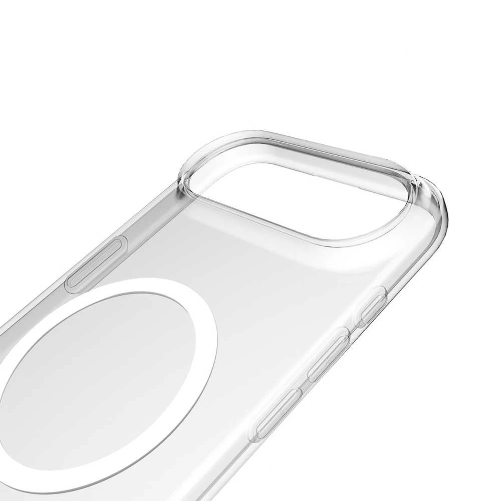 Puro Lite Mag TPU+PC dėklas suderinamas su MagSafe skirtas Apple iPhone 17 Air – skaidrus su baltos spalvos žiedu