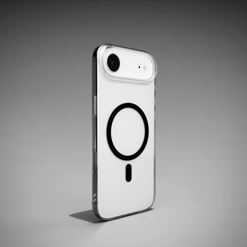 Puro „Lite Mag TPU + PC“ dėklas, suderinamas su „MagSafe“, skirtas „iPhone 17 Air“ – skaidrus su juodu žiedu