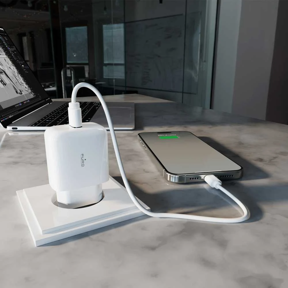 Puro PROLITE 10W USB-A laidinis įkroviklis – baltos spalvos
