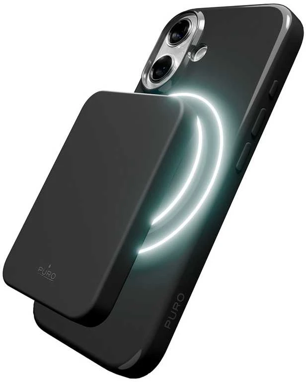 Puro „Pulse“ apsauginis polikarbonato dėklas „iPhone 17“ – juodas