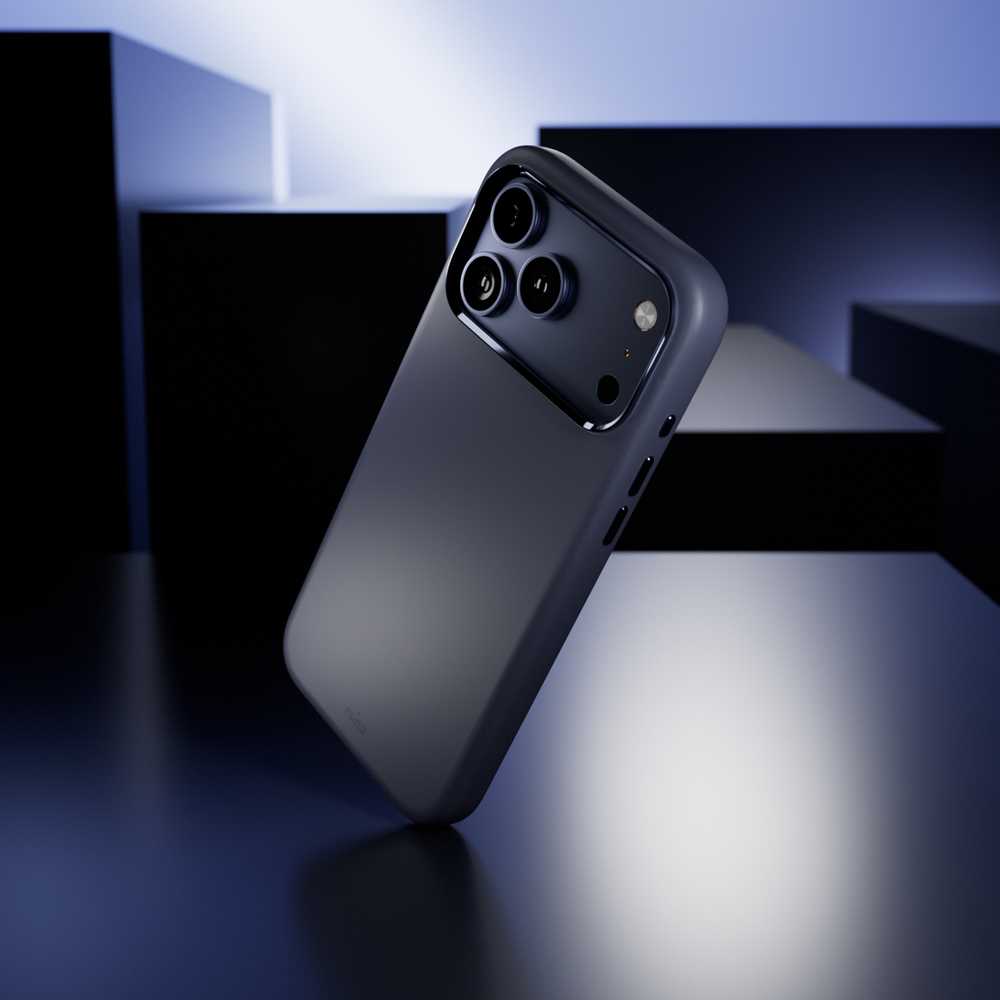Puro Icon Mag Pro Liquid Silikoninis dėklas for iPhone 17 Pro Max, MagSafe Compatible, with Camera Protection and Aluminum Mygtukai - Dark Mėlyna