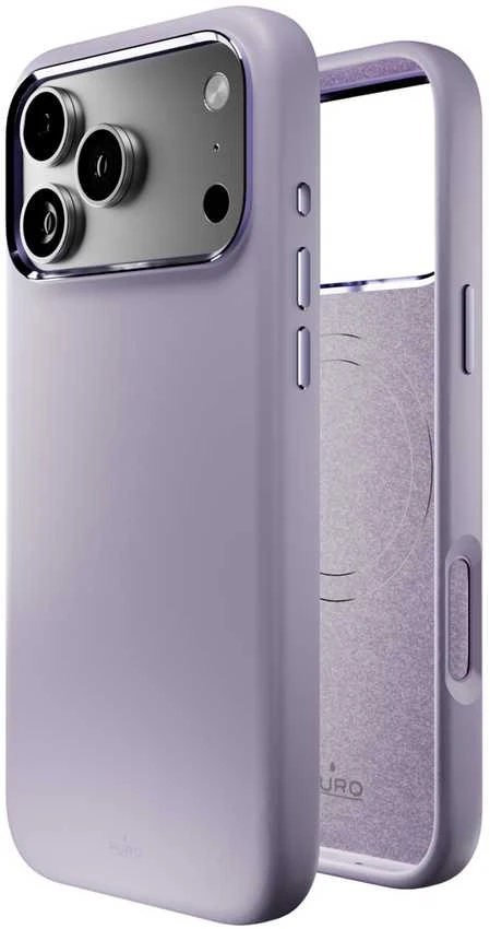 Puro Icon Mag Pro Liquid Silicone dėklas telefonui iPhone 17 Pro Max, MagSafe Compatible, with Camera Protection and Aluminum Mygtukai – Rožinė