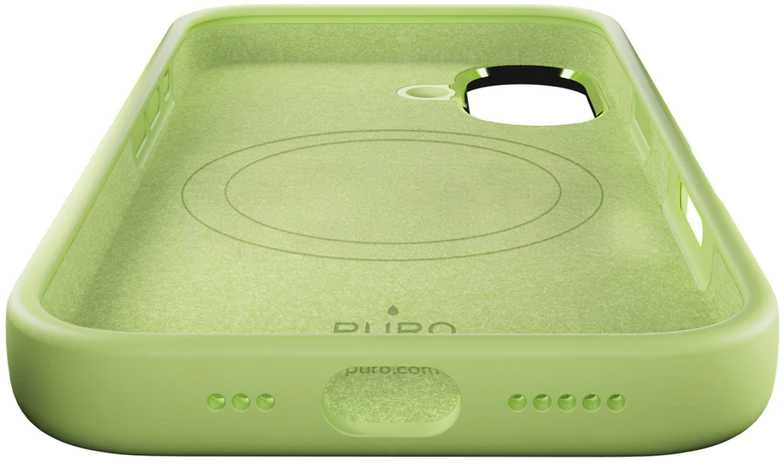 Puro Icon Mag Pro Liquid Silicone dėklas skirtas iPhone 17, MagSafe Compatible, with Camera Protection and Aluminum Mygtukai – Žalias