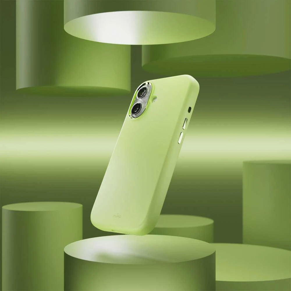 Puro Icon Mag Pro Liquid Silicone dėklas skirtas iPhone 17, MagSafe Compatible, with Camera Protection and Aluminum Mygtukai – Žalias