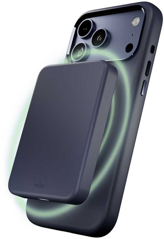 Puro Icon Mag Pro Liquid Silikoninis dėklas for iPhone 17 Pro Max, MagSafe Compatible, with Camera Protection and Aluminum Mygtukai - Dark Mėlyna