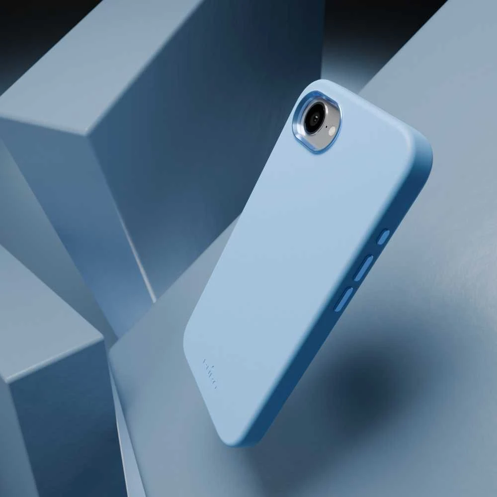 Puro Liquid Silicon dėklas „ICON MAG PRO” su Magsafe, metal buttons and camera ring skirtas Apple iPhone 16E, mėlynos spalvos