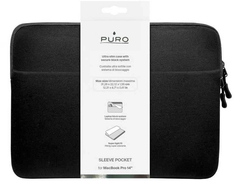 Puro Slim Pocket 14" Nešiojamas kompiuteris Bag - Juodas