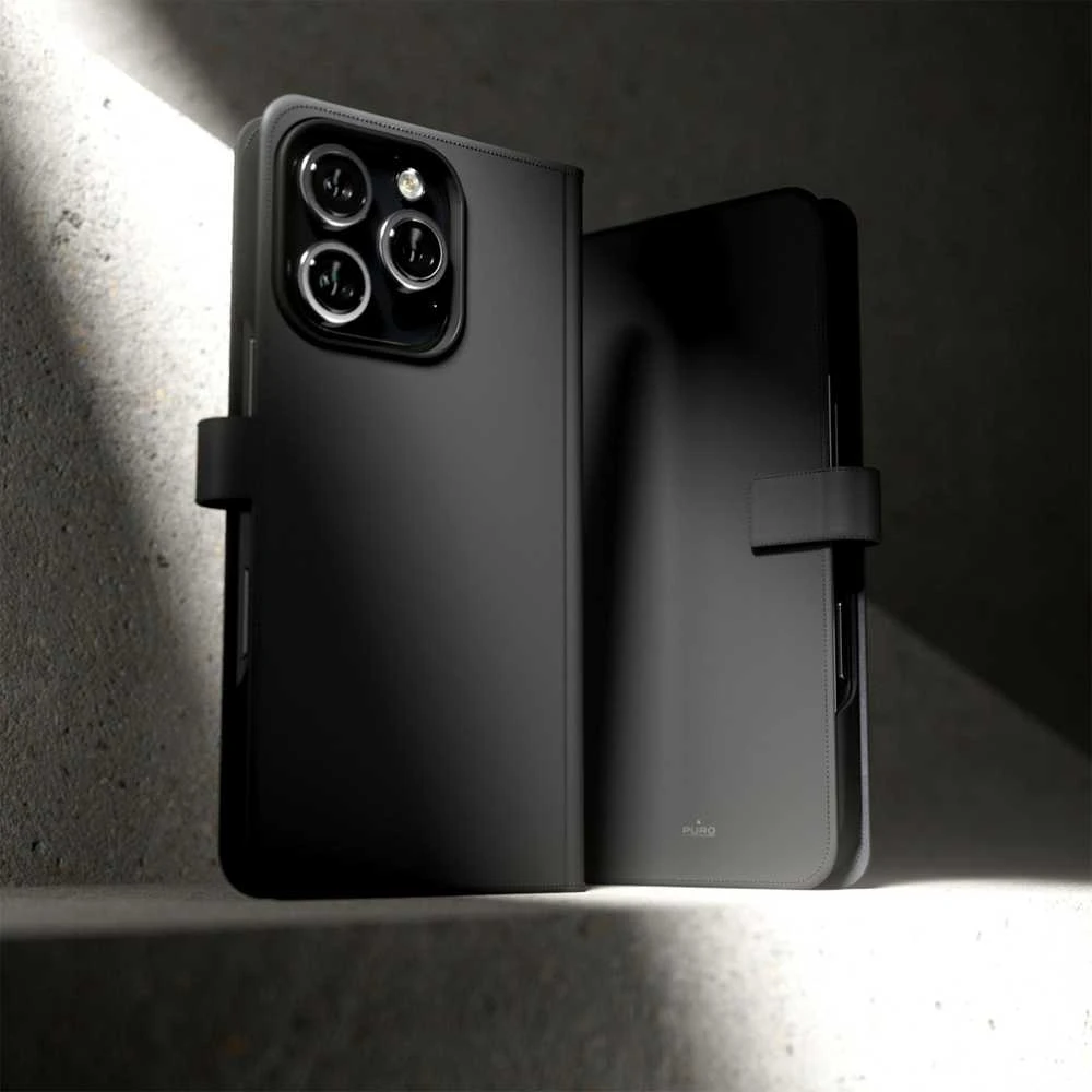 Puro Wallet Detachable MagSafe 2in1 Apple iPhone 16 Pro - dėklas telefonui juodos spalvos