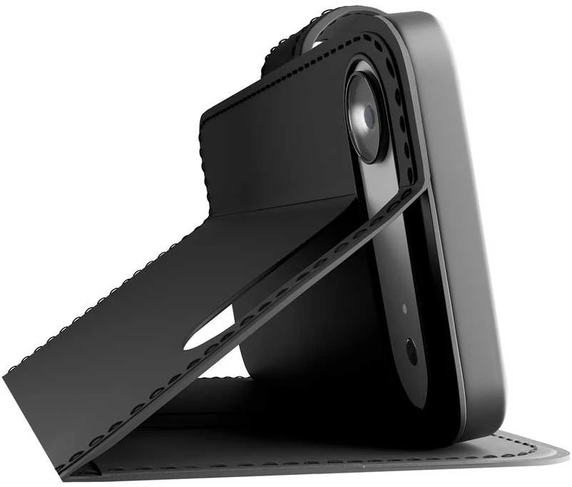 Puro Wallet Stand dėklas skirtas Apple iPhone 17 Air made of eco-leather, with a flap, wallet and stand function - juodos spalvos