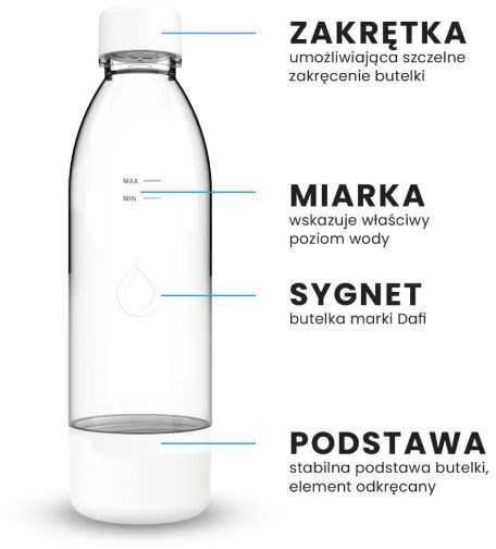 PushAir 2 buteliukai Dafi 0,7 l saturator baltas