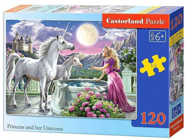 Castorland Dėlionė 120 vnt. - Princesė ir jos vienaragiai