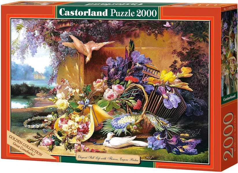 Castorland Dėlionė 2000 vnt. - Elegantiškas natiurmortas su gėlėmis, Eugene Bidau