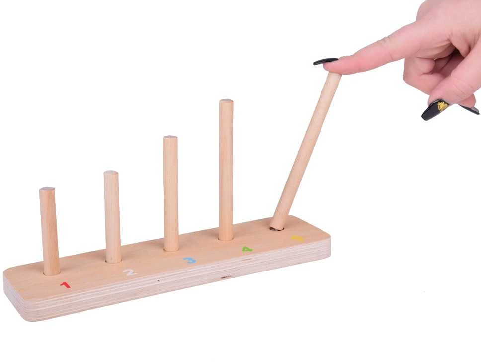Jokomisiada Pyramid Spalvingos medinės piramidės kaladėlės gyvūnams edukacinis ZA5369