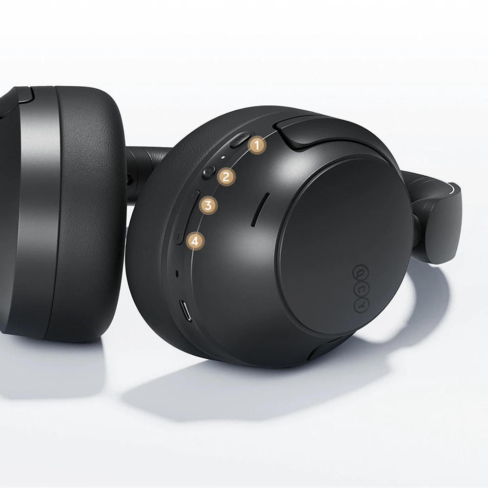 QCY H3S Belaidės Ant ausų uždedamos Ausinės with LDAC ir ANC Noise Cancellation - Juodas