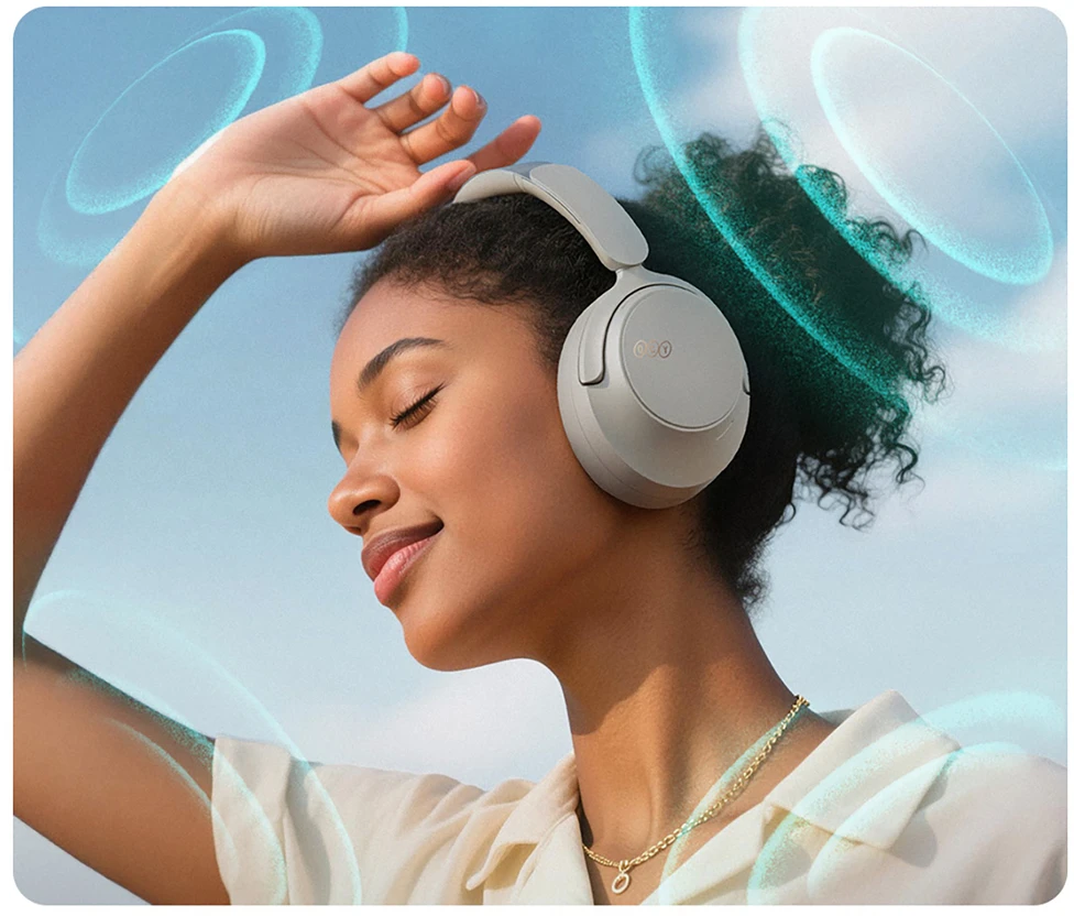 QCY H3S Belaidės Ant ausų uždedamos Ausinės with LDAC ir ANC Noise Cancellation - Pilka
