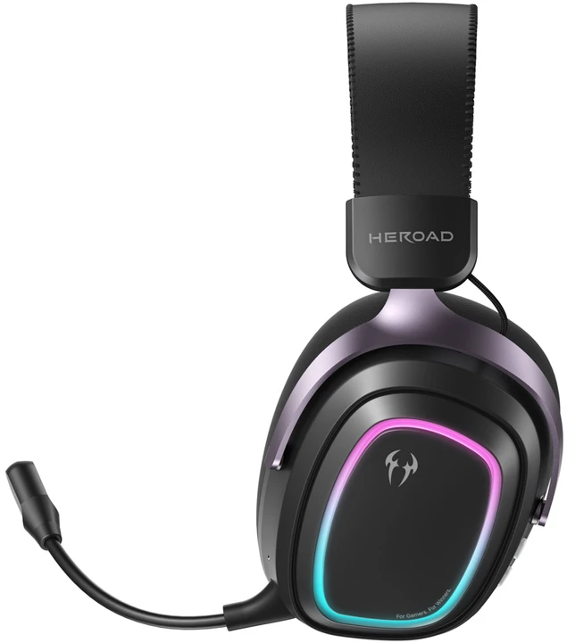 QCY Heroad GT2 Wireless Tri-Mode THX 7.1.4 Gaming Headphones with Detachable Microphone - Juodas