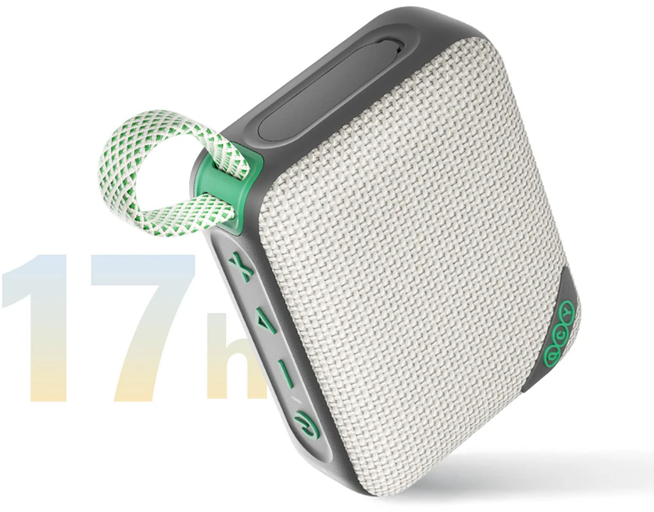 QCY SP2 IP67 Bluetooth Speaker with RGB Backlight ir Stereo Mode - Pilka Žalias