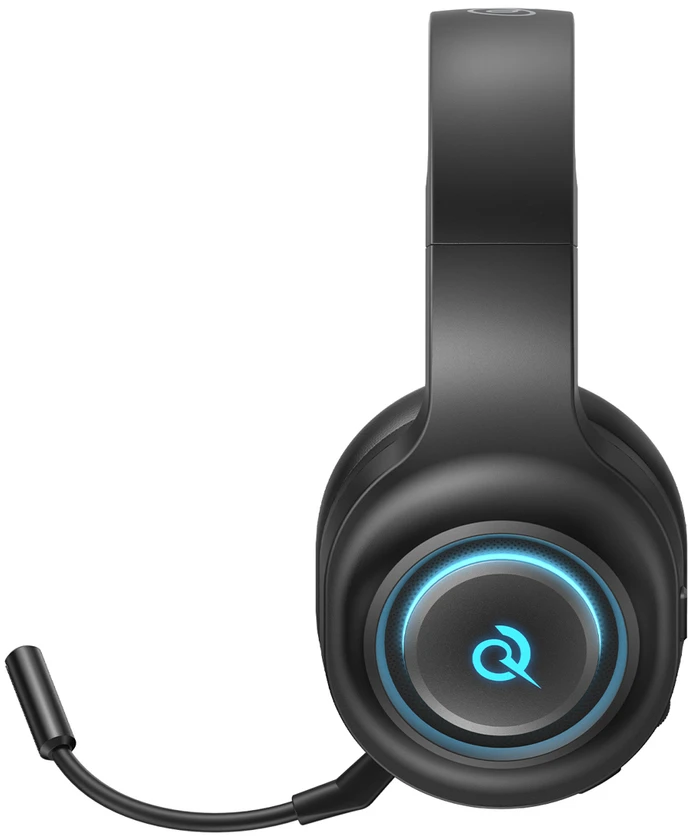 QCY V200 Pro laidinės žaidimų ausinės su 7.1 garsu ir nuimamu mikrofonu, juodos