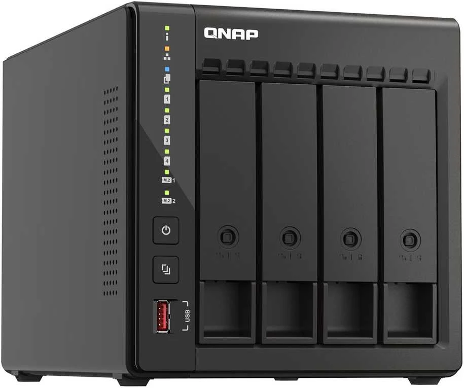Serveris QNAP | 4 skyrių stalinis NAS | TS-453E-8G | Iki 4 HDD / SSD karšto pakeitimo | Intel Celeron | J6412 keturių branduolių | Procesoriaus dažnis 2,6 GHz | 8 GB