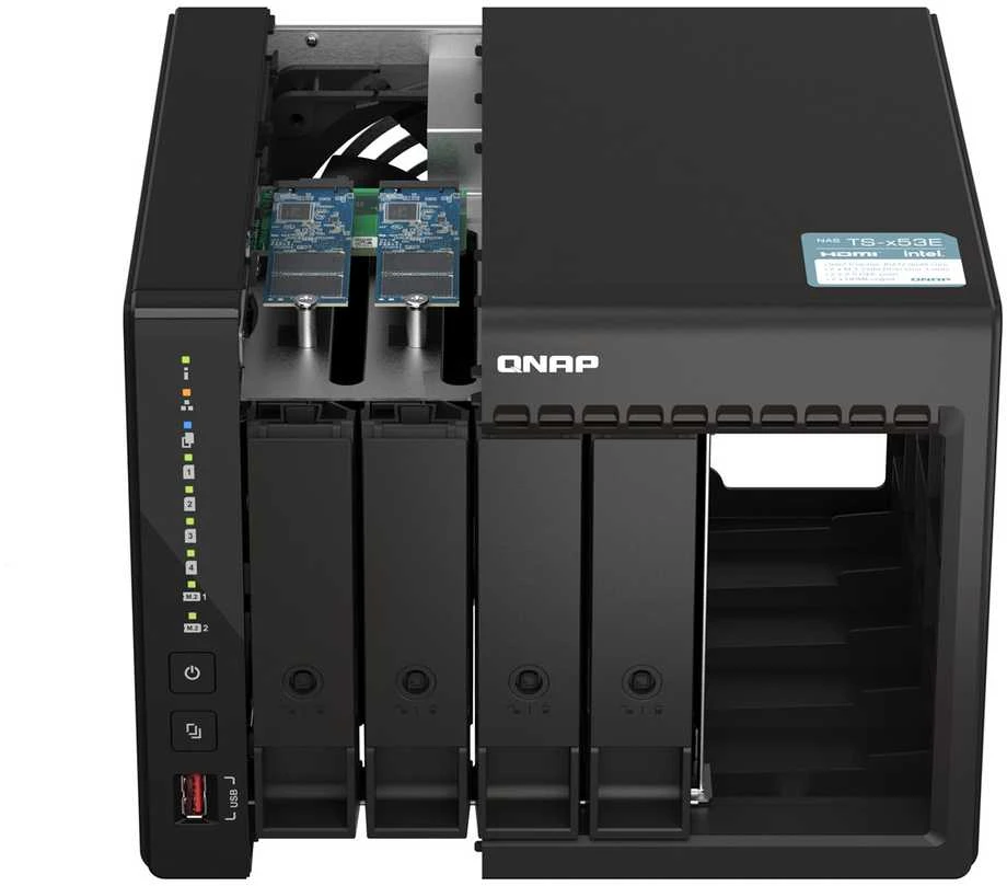 Serveris QNAP | 4 skyrių stalinis NAS | TS-453E-8G | Iki 4 HDD / SSD karšto pakeitimo | Intel Celeron | J6412 keturių branduolių | Procesoriaus dažnis 2,6 GHz | 8 GB