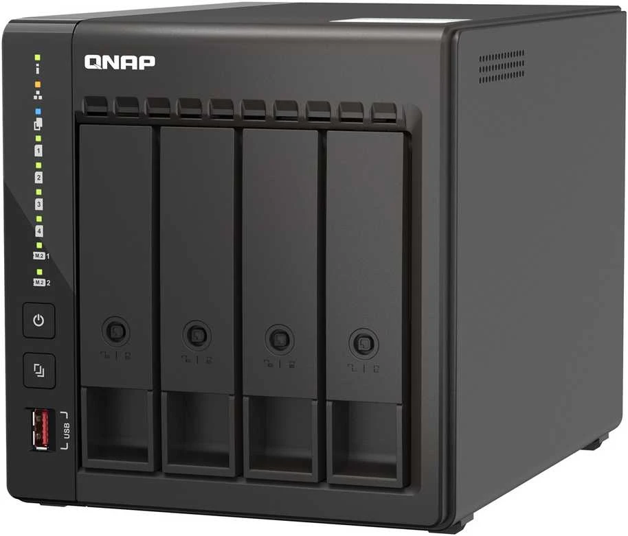 Serveris QNAP | 4 skyrių stalinis NAS | TS-453E-8G | Iki 4 HDD / SSD karšto pakeitimo | Intel Celeron | J6412 keturių branduolių | Procesoriaus dažnis 2,6 GHz | 8 GB