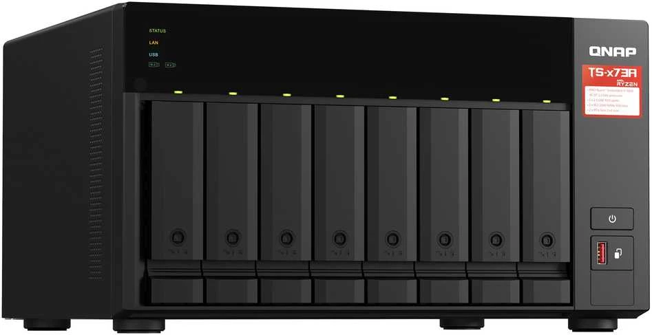 Serveris QNAP | 8 lizdų QTS ir QuTS hero NAS | TS-873A-8G | Iki 8 HDD/SSD su karšto keitimo funkcija | AMD Ryzen | Ryzen V1500B keturių branduolių | Procesoriaus dažnis 2,2 GHz | 8 GB | DDR4