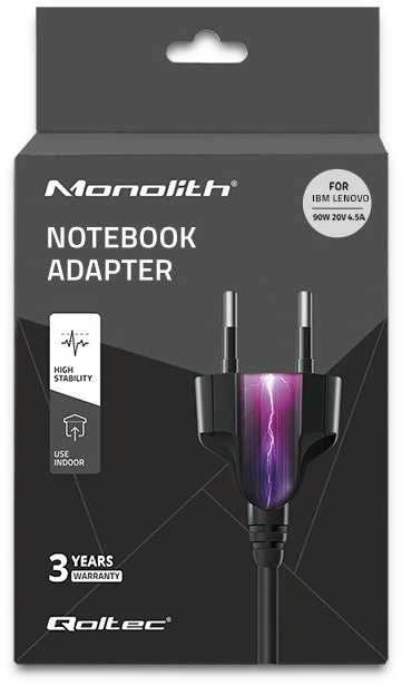 QOLTEC 50093 Nešiojamas kompiuteris AC power adapter IBM Lenovo 90W 20V 4.5 A 7.9x5.5