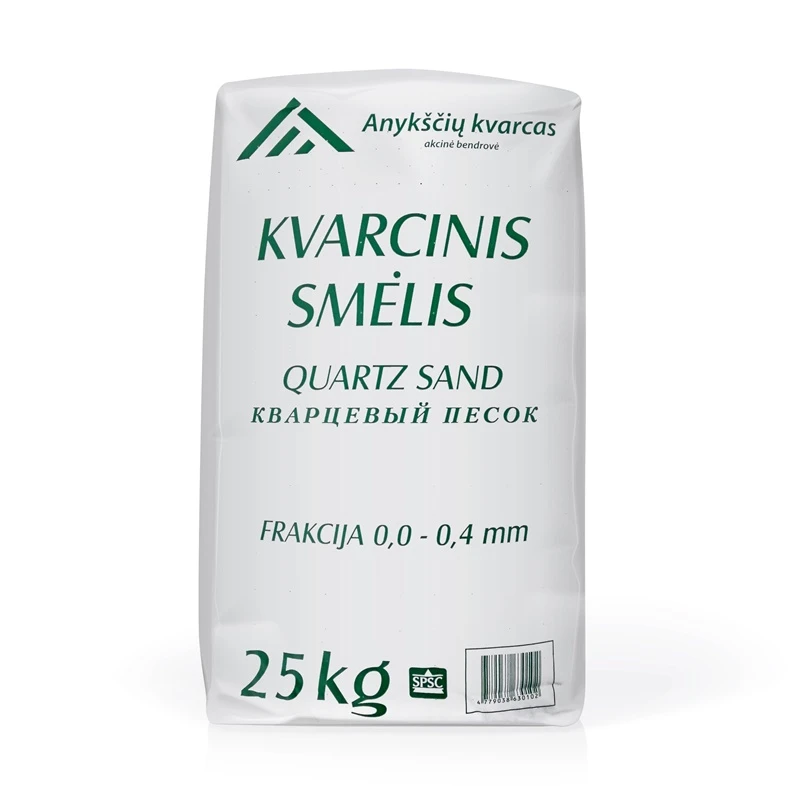 Nežinomas Kvarcinis smėlis 0–0,4 mm, 25 kg, 40