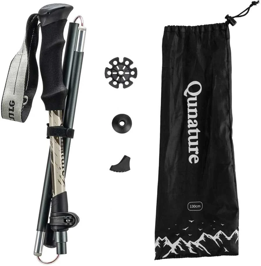 Qunature Nordic Walking Trekking Pole Aluminum 110 – 130 cm 1 pc. – rudos spalvos