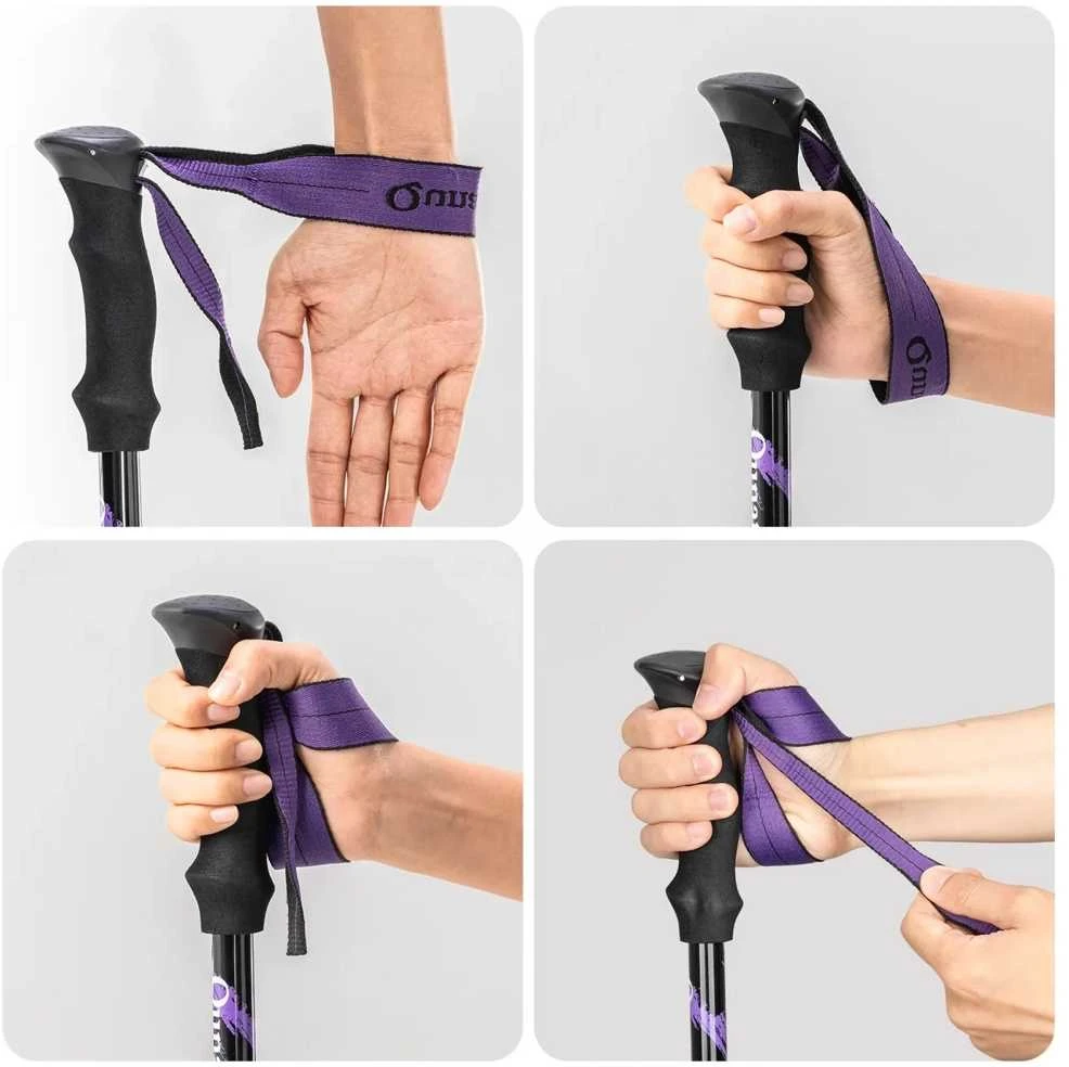 Qunature Nordic Walking Trekking Poles Aluminum 110 – 130 cm – violetinės spalvos