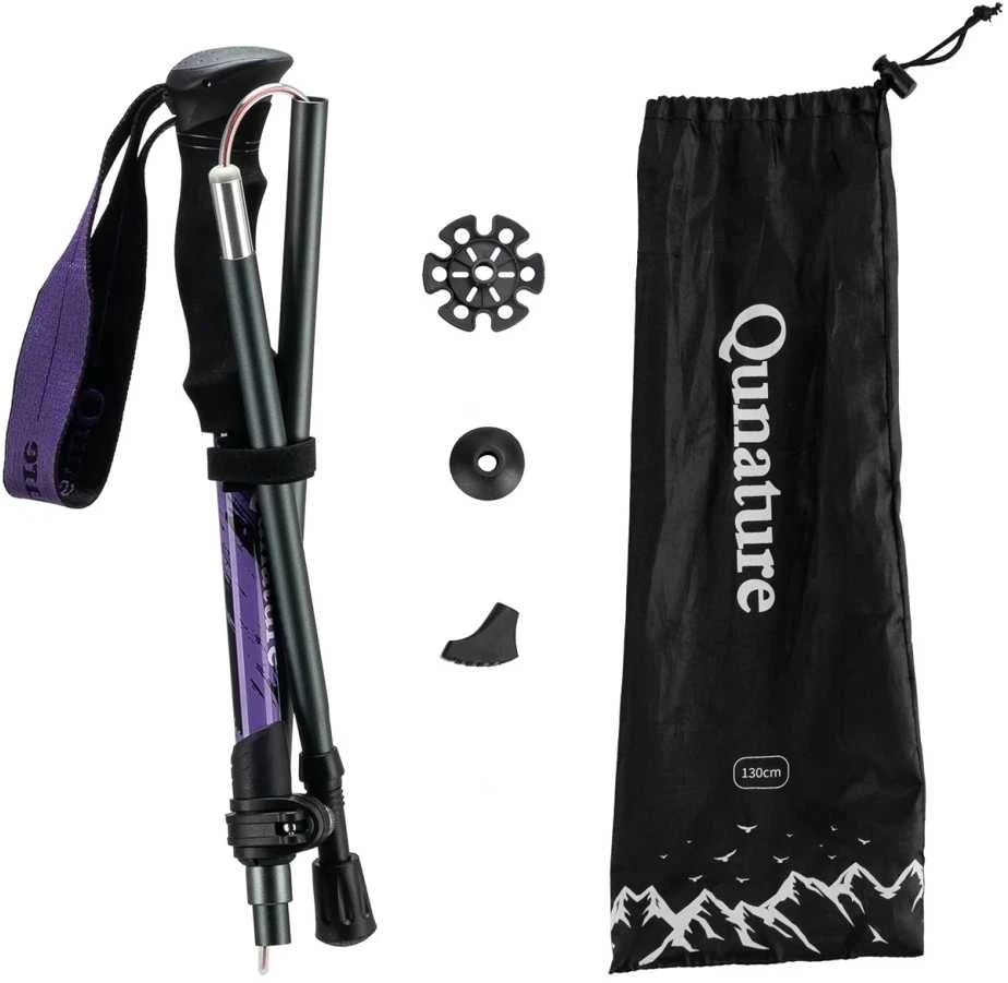 Qunature Nordic Walking Trekking Poles Aluminum 110 – 130 cm – violetinės spalvos
