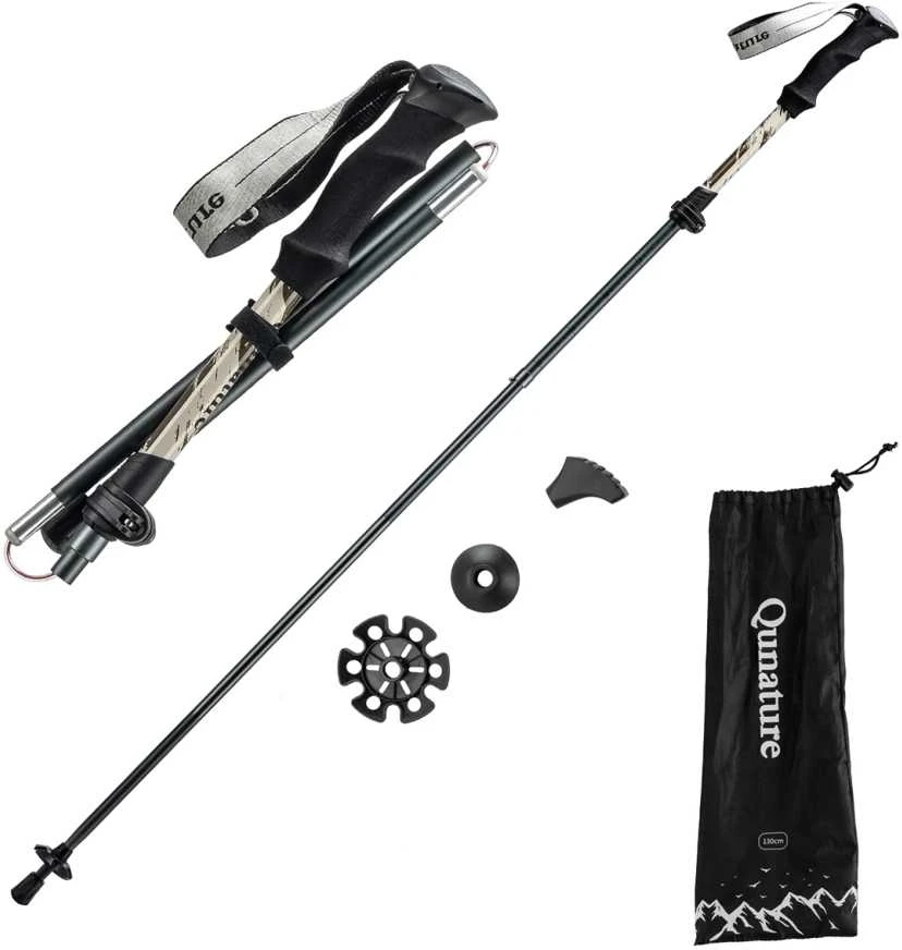 Qunature Nordic Walking Trekking Pole Aluminum 110 – 130 cm 1 pc. – rudos spalvos