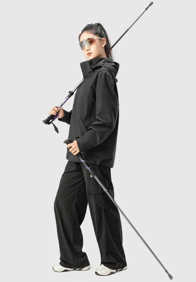 Kijek trekkingowy Qunature nordic walking aluminiowy 110 - 130 cm 1 vnt. - violetinė