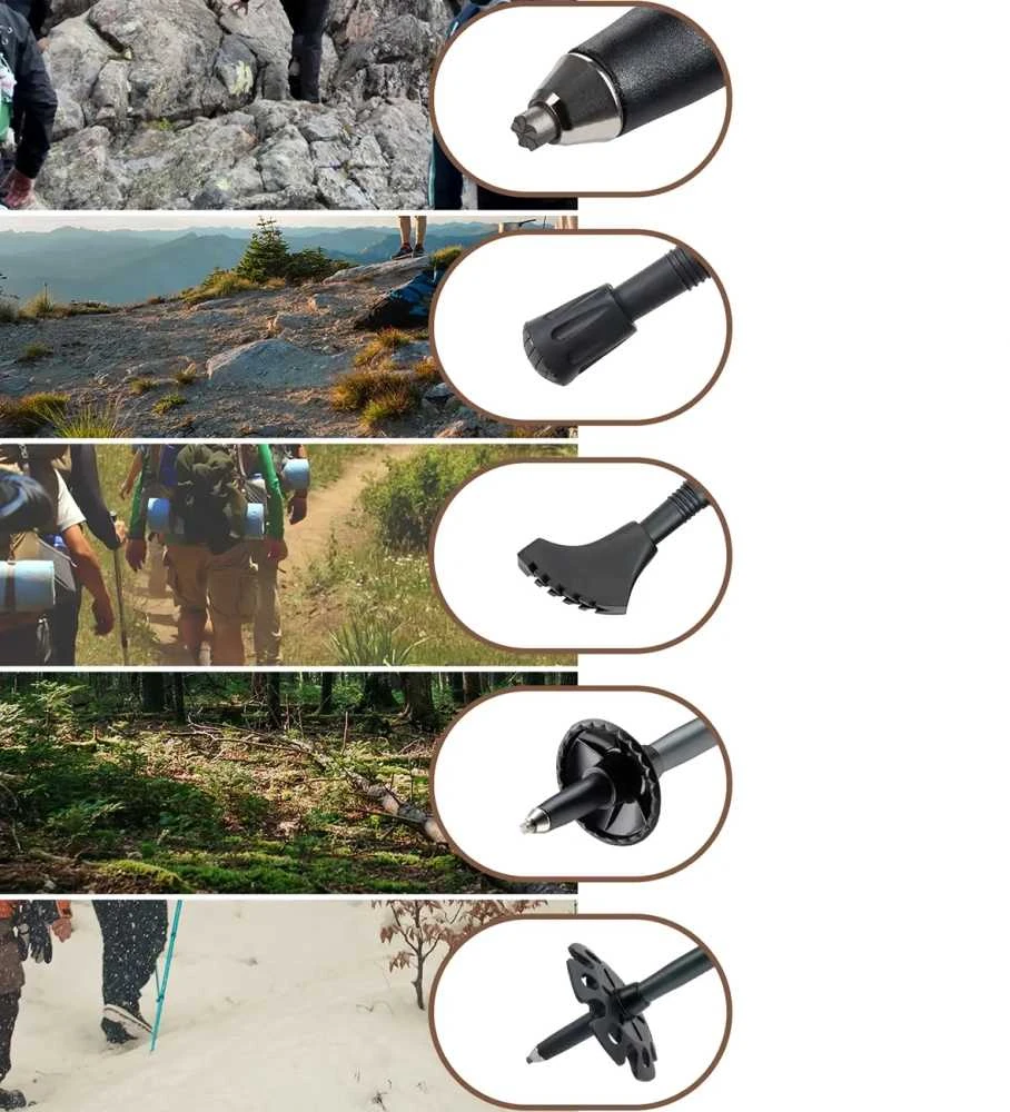 Qunature Nordic Walking Trekking Poles Aluminum 110 – 130 cm – violetinės spalvos