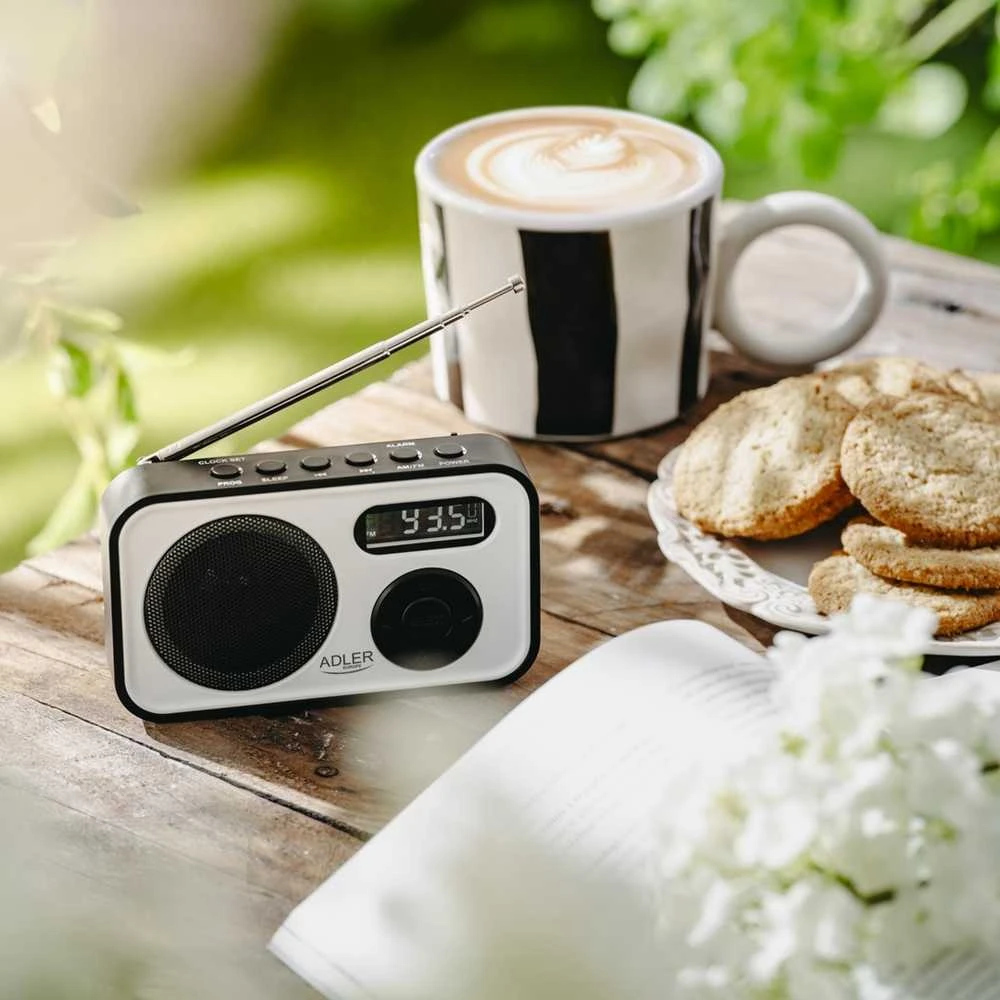 Adler | PLL AM/FM Digital Radio | AD 1906 | Alarm function | Baltas/Juodas