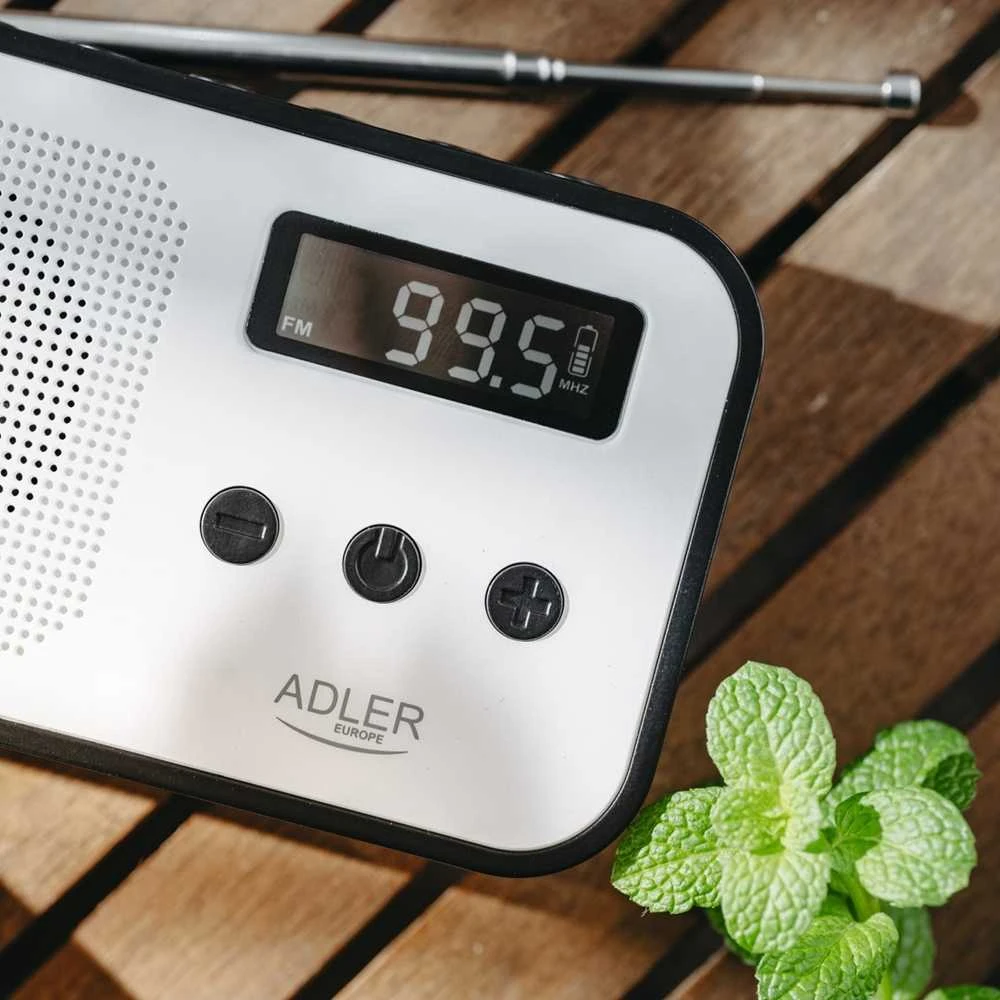 Adler | Digital radio PLL AM/FM | AD 1907 | Alarm function | Baltas/Juodas