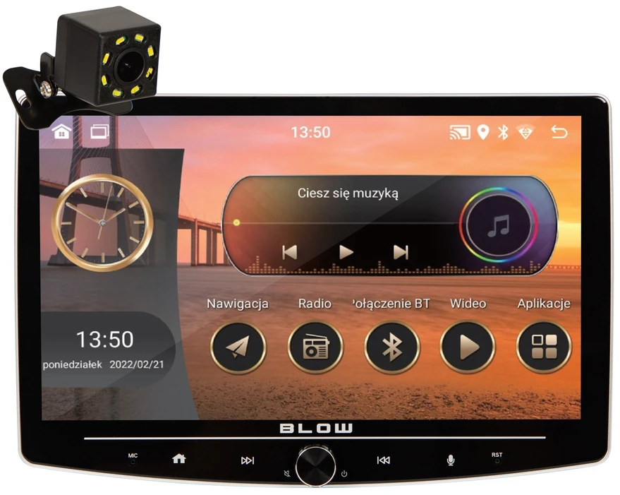 Automagnetola Radijas BLOW CP01 1DIN 10" Android/WiFi/GPS/CARPLAY SWIVEL