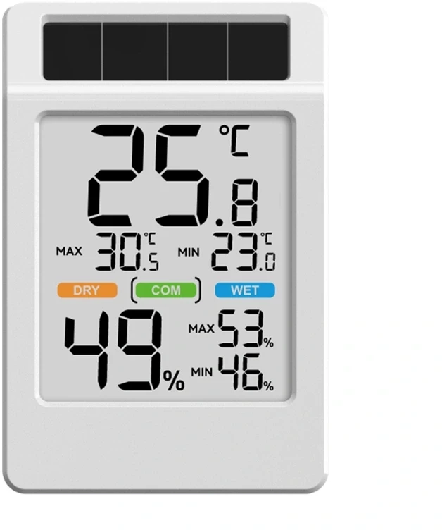 „Rainpoint BALDRTHERM B0590TH-V6“ saulės energija varomas termohigrometras su dideliu ekranu
