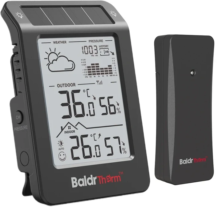 Rainpoint BALDRTHERM B0596WT2H2P-V1 Solar-Powered Orų stotelė (Juodas)