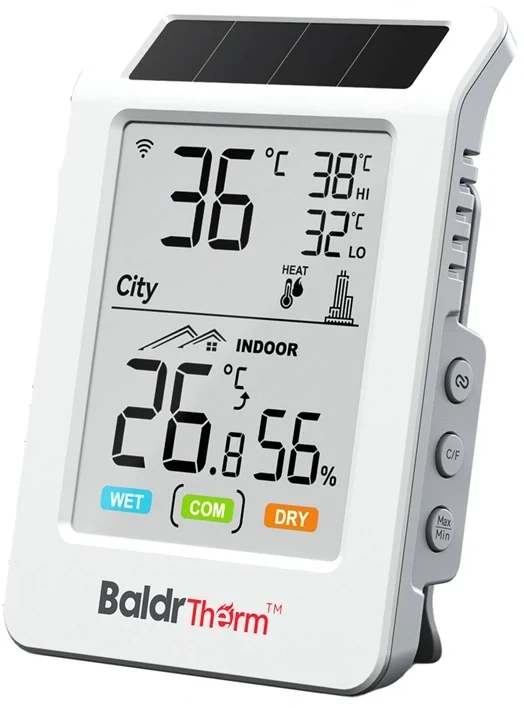 „Rainpoint BALDRTHERM HCS596WB“ saulės energija varomas „Wi-Fi“ termohigrometras