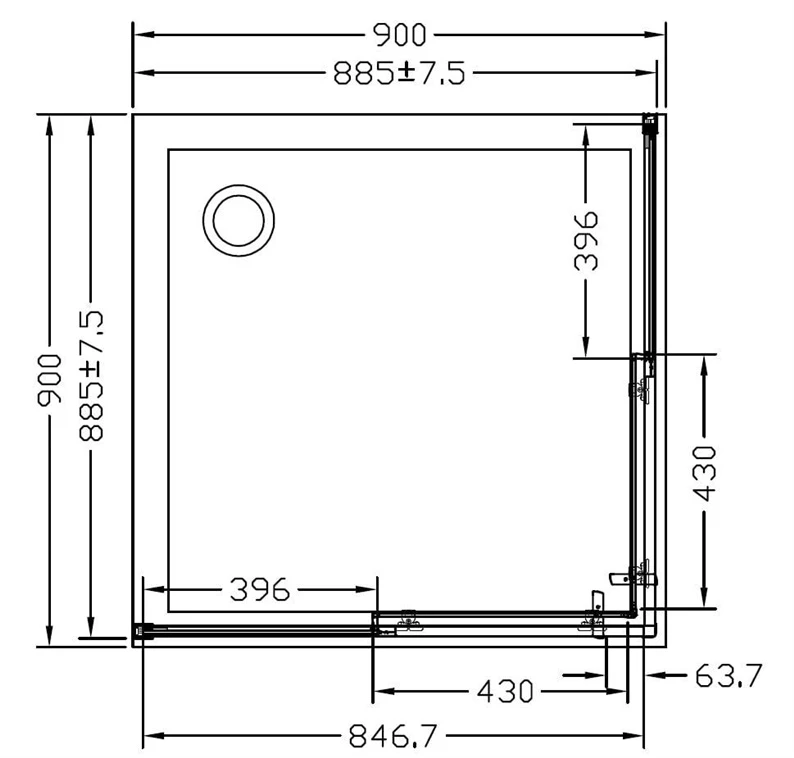 RAVAK XPSRV2-90 Chrome Shower Cabin